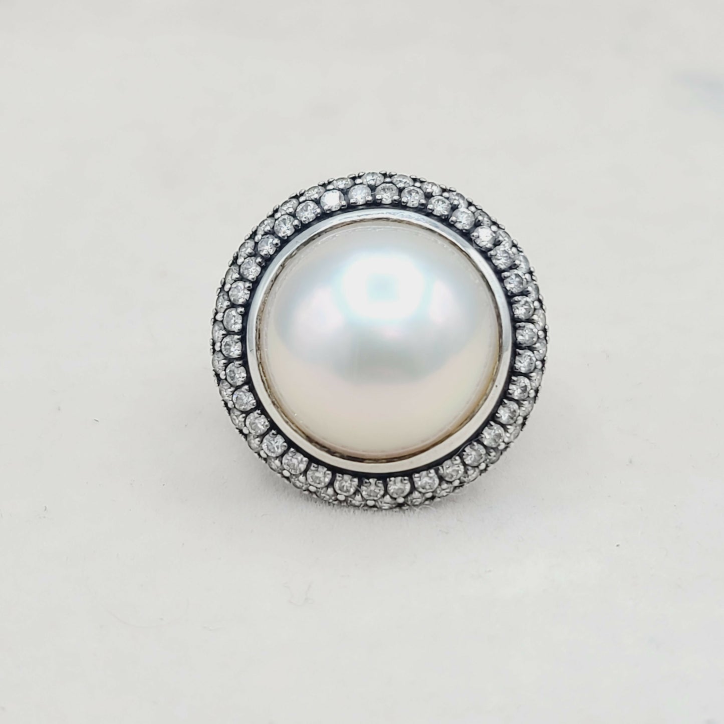    David Yurman Cerise Moonlight Ice Ring – Pearl & Diamonds