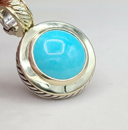   David Yurman Cerise Pendant Enhancer Turquoise & Gold
