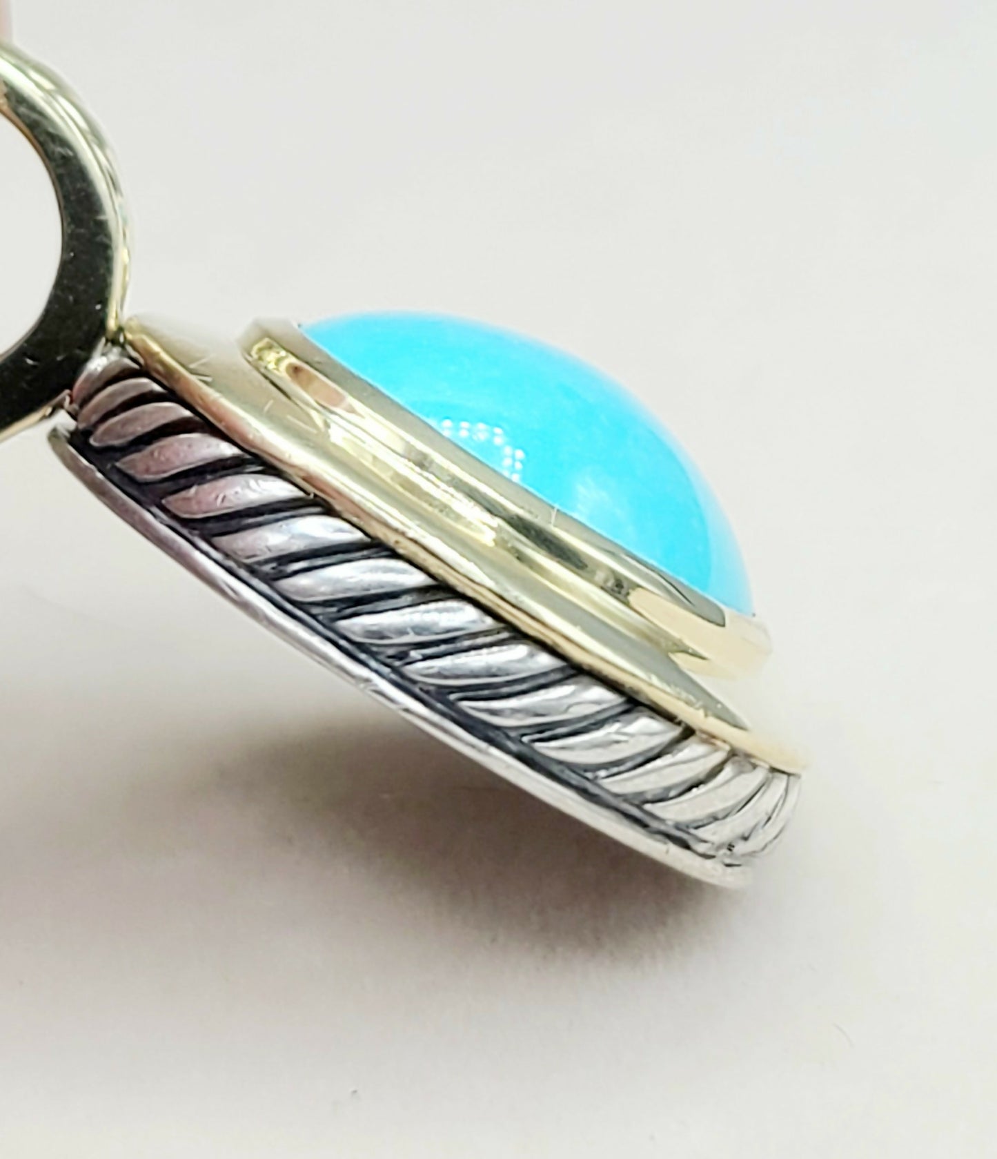    David Yurman Cerise Pendant Enhancer Turquoise & Gold