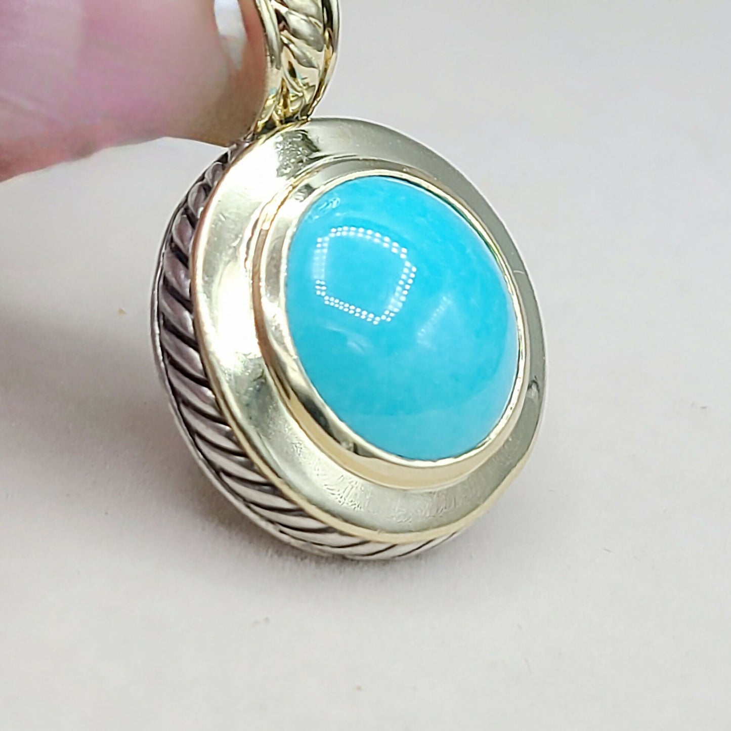    David Yurman Cerise Pendant Enhancer Turquoise & Gold