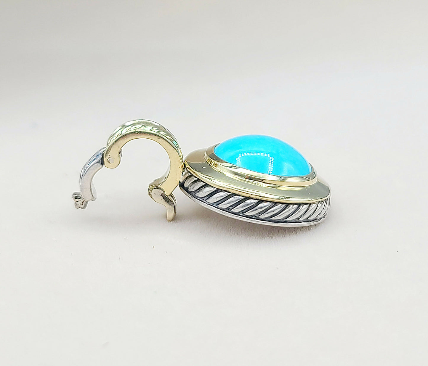    David Yurman Cerise Pendant Enhancer Turquoise & Gold