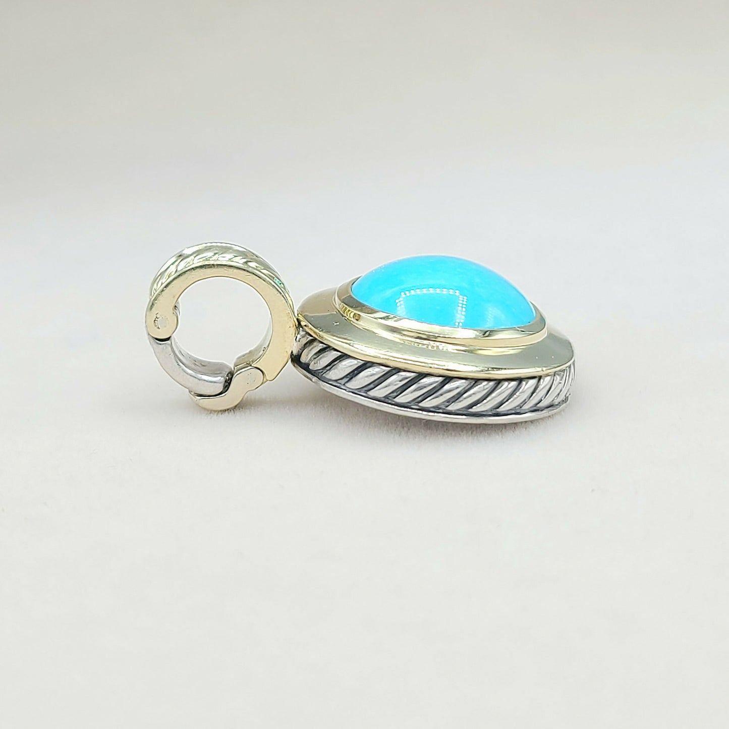    David Yurman Cerise Pendant Enhancer Turquoise & Gold