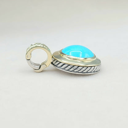    David Yurman Cerise Pendant Enhancer Turquoise & Gold