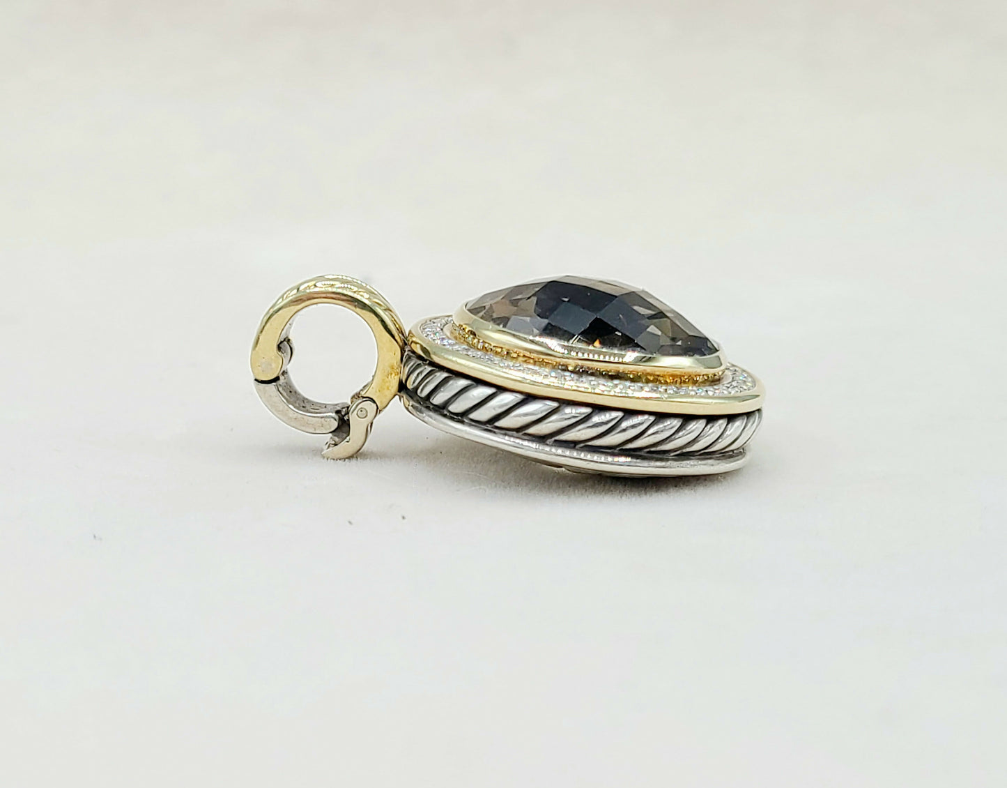    David Yurman Cerise Pendant Smoky Quartz, Diamonds & Gold