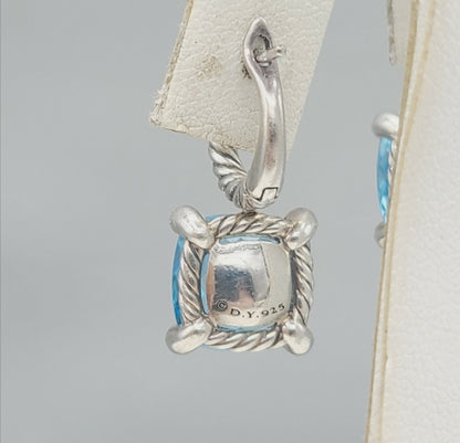    David Yurman Chatelaine Earrings – Blue Topaz & Diamonds