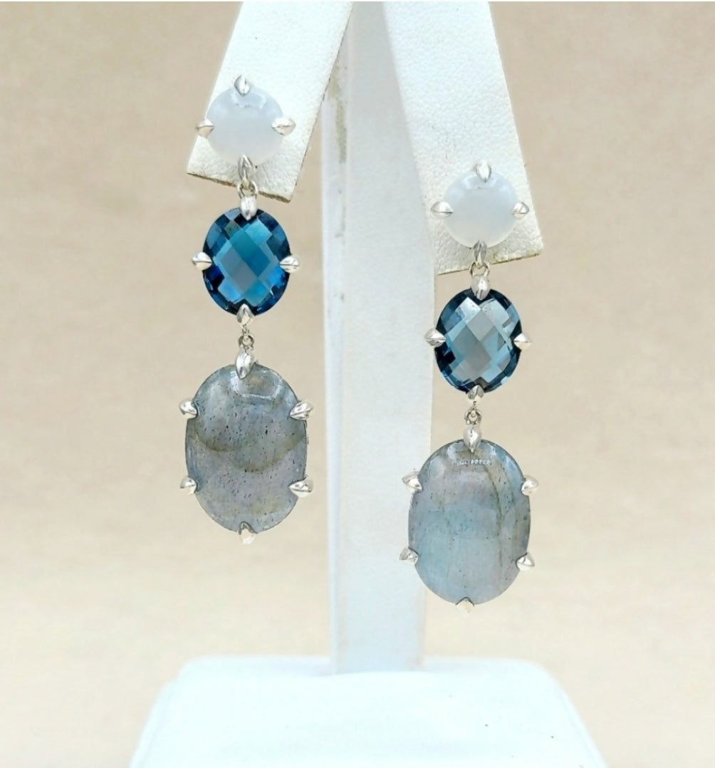    David Yurman Chatelaine Earrings – Labradorite & Moonstone
