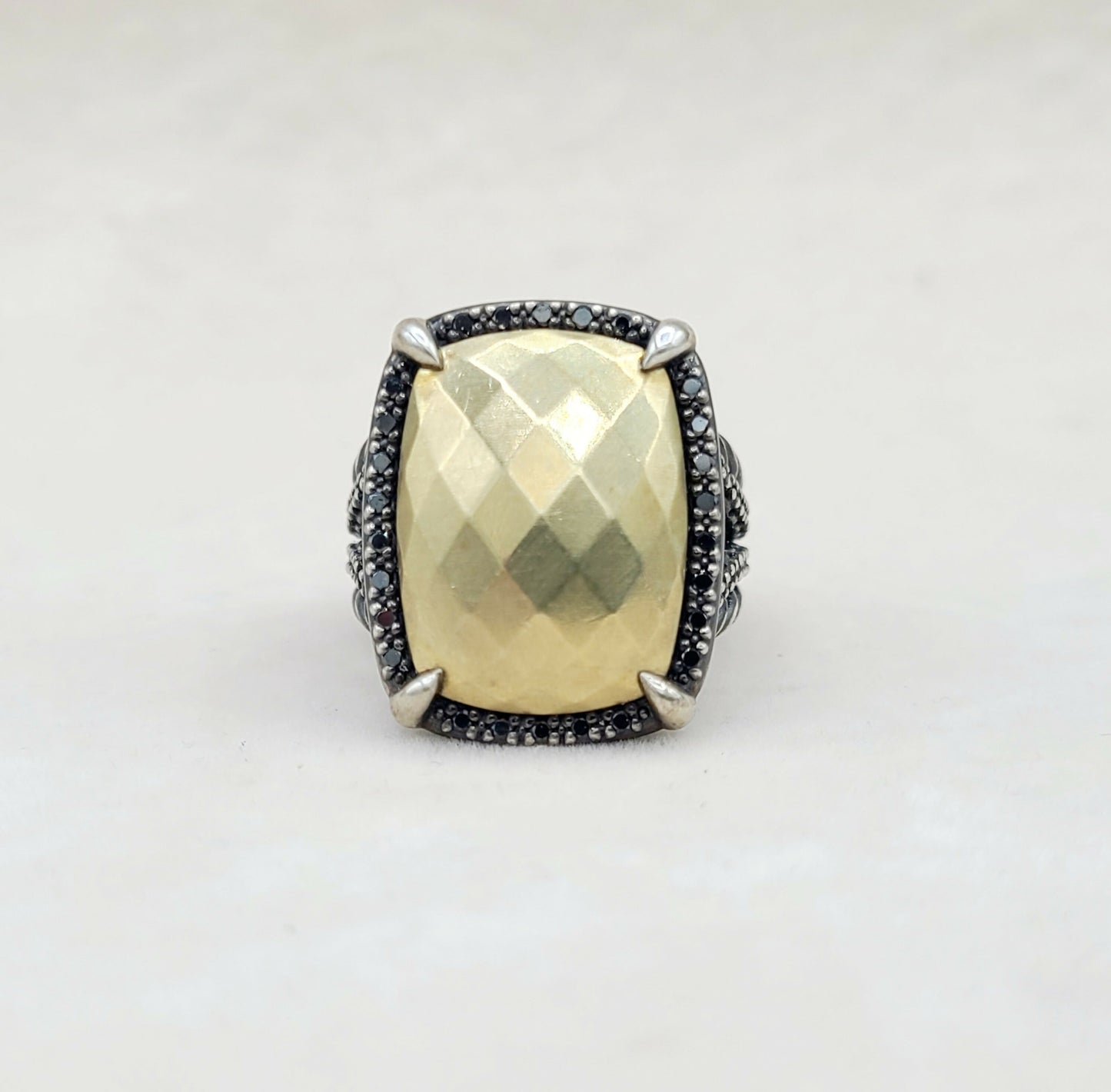    David Yurman Chatelaine Oblong Ring Black Diamonds & Gold