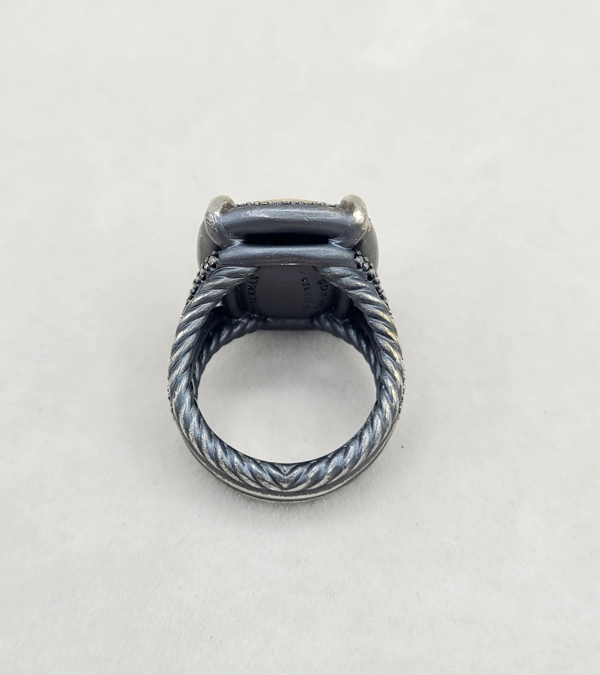    David Yurman Chatelaine Oblong Ring Black Diamonds & Gold