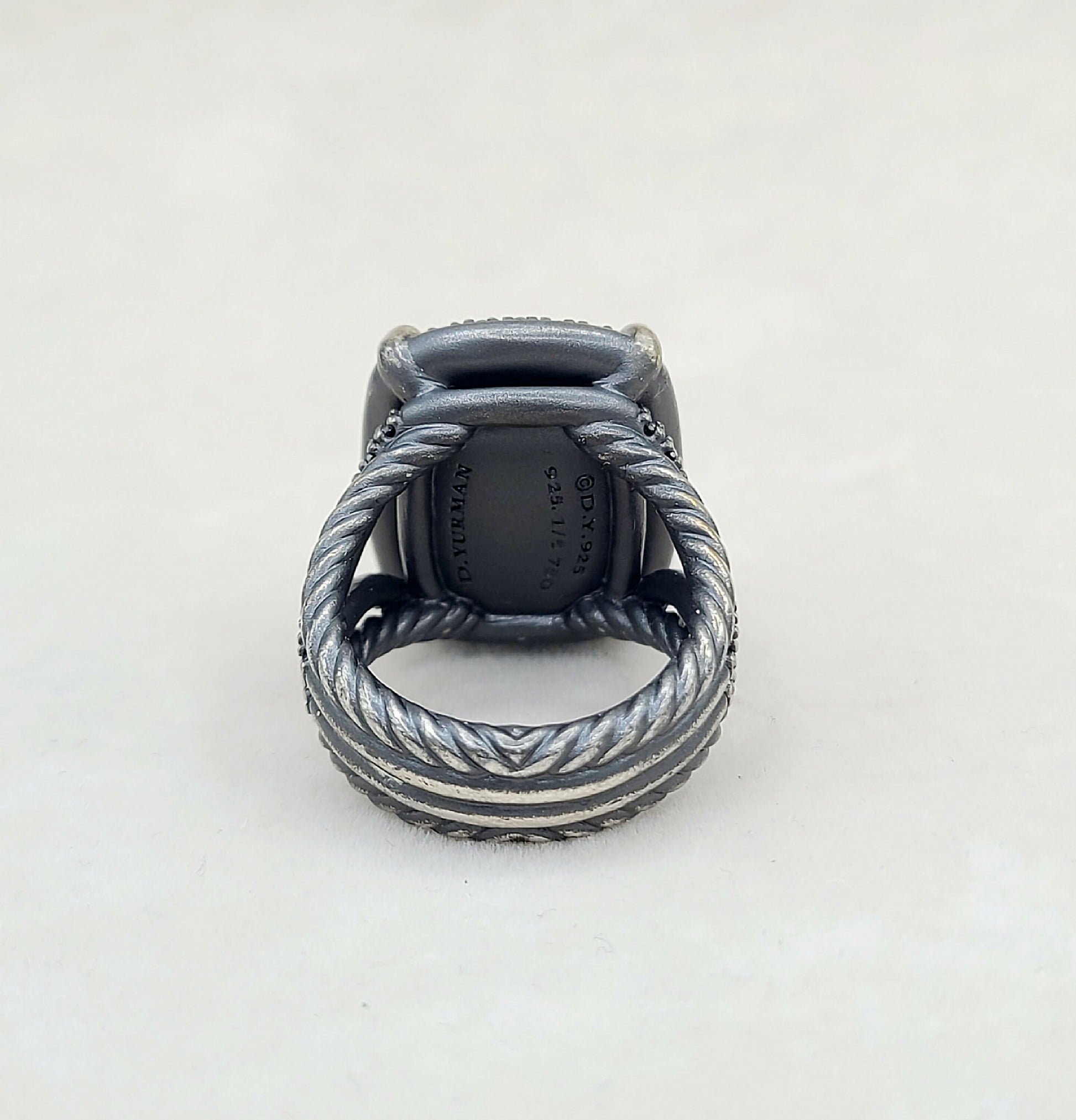    David Yurman Chatelaine Oblong Ring Black Diamonds & Gold