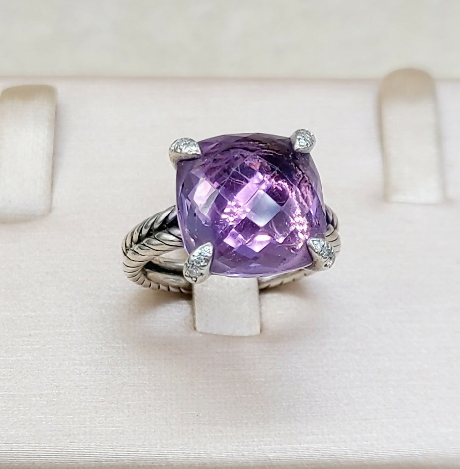    David Yurman Chatelaine Ring Amethyst & Diamond