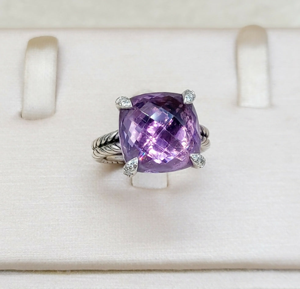    David Yurman Chatelaine Ring Amethyst & Diamond