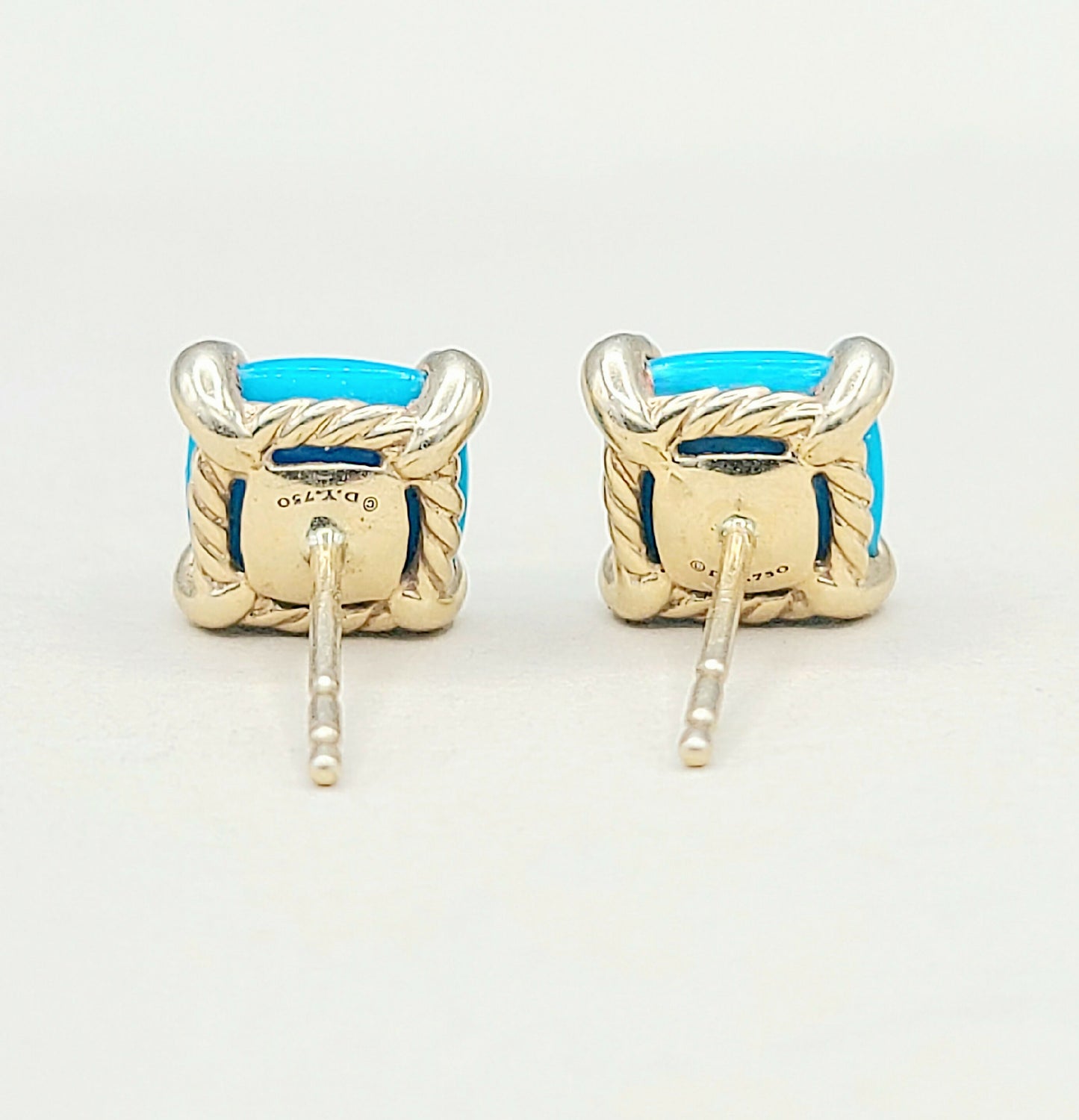    David Yurman Chatelaine Stud Earrings Turquoise & Diamonds