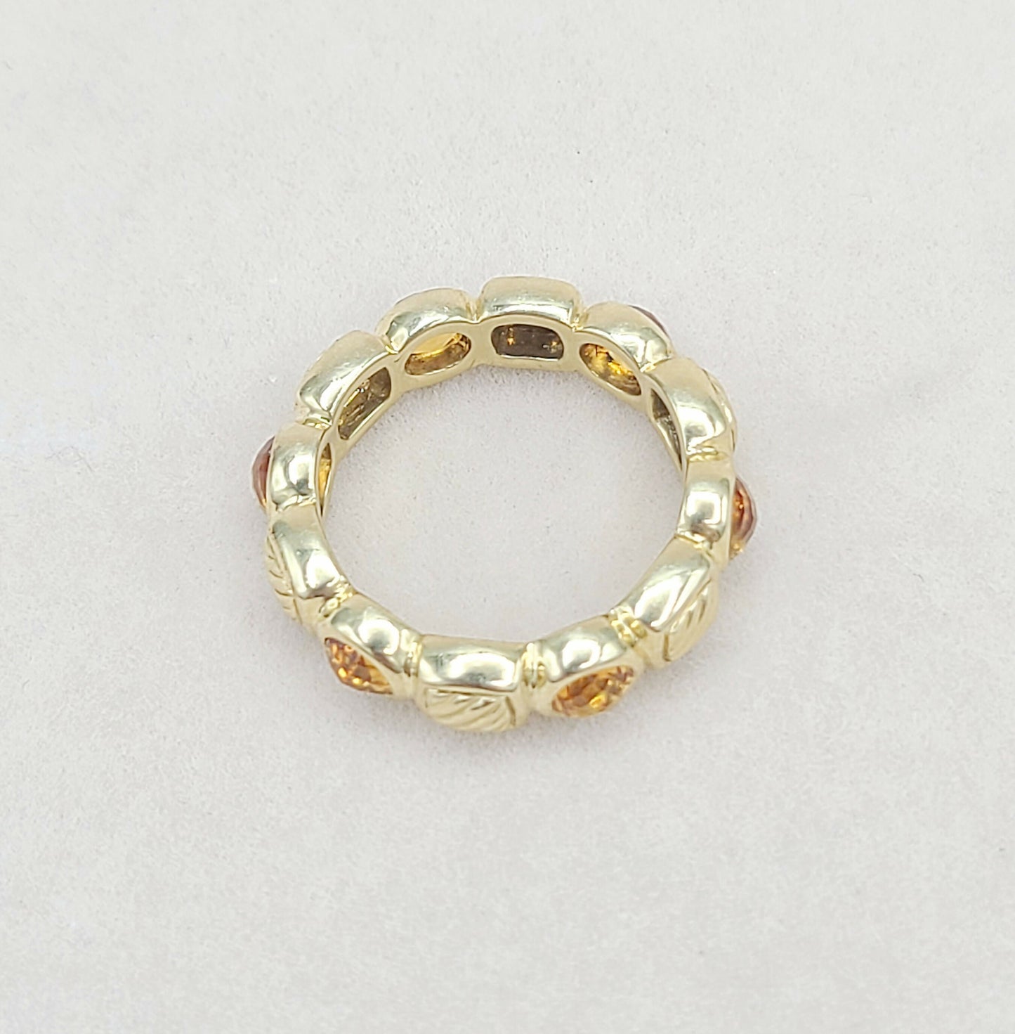    David Yurman Chiclet Band Ring – Citrine & 18k Gold