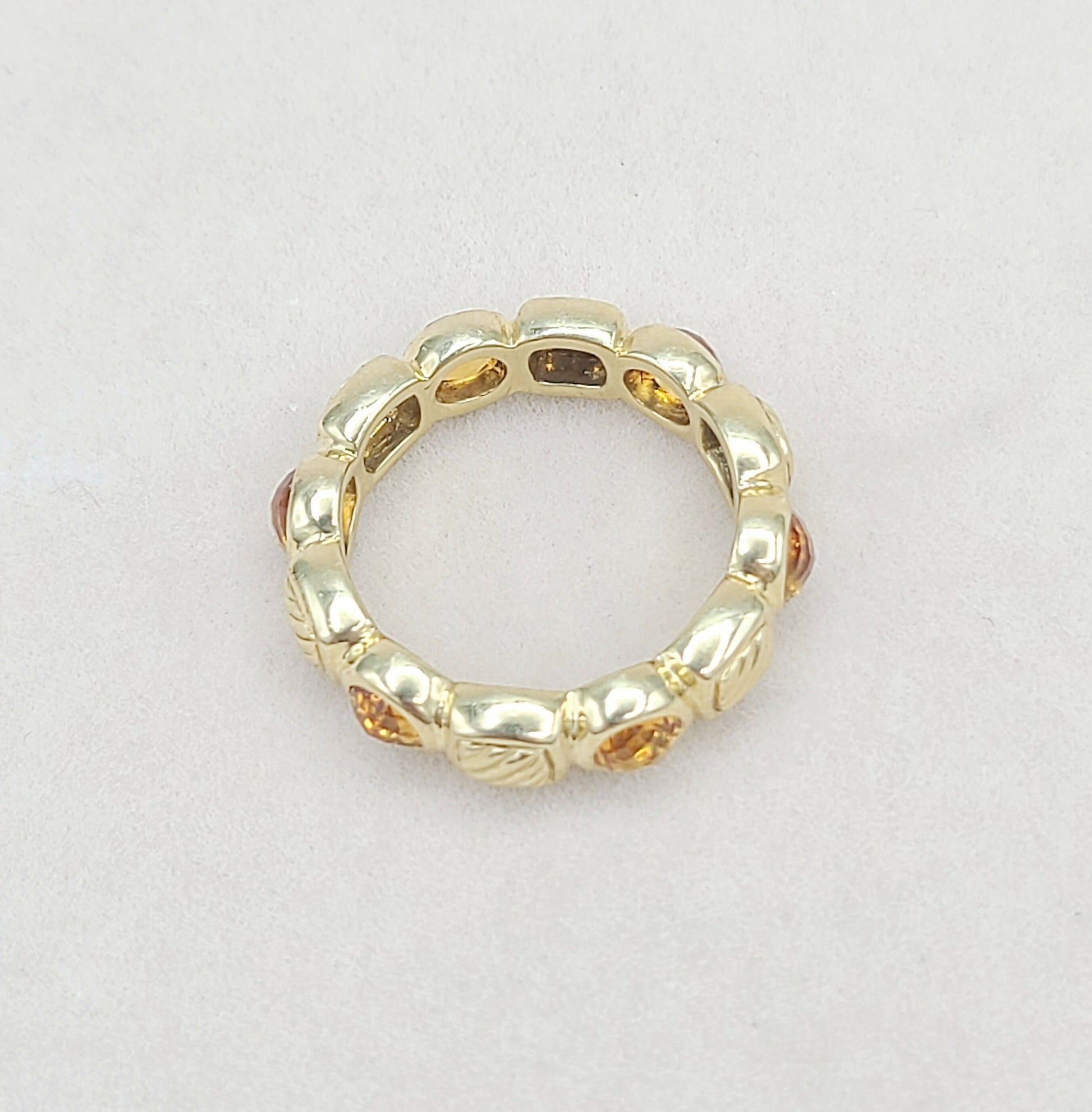    David Yurman Chiclet Band Ring – Citrine & 18k Gold