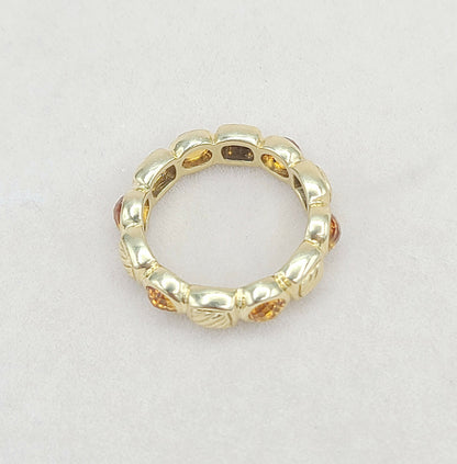    David Yurman Chiclet Band Ring – Citrine & 18k Gold