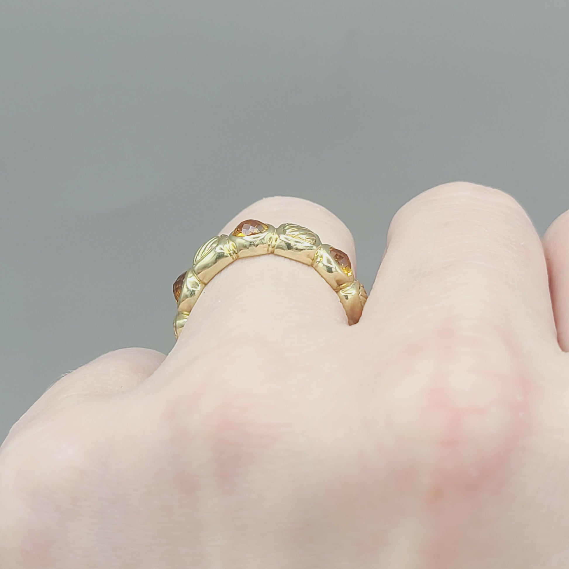    David Yurman Chiclet Band Ring – Citrine & 18k Gold