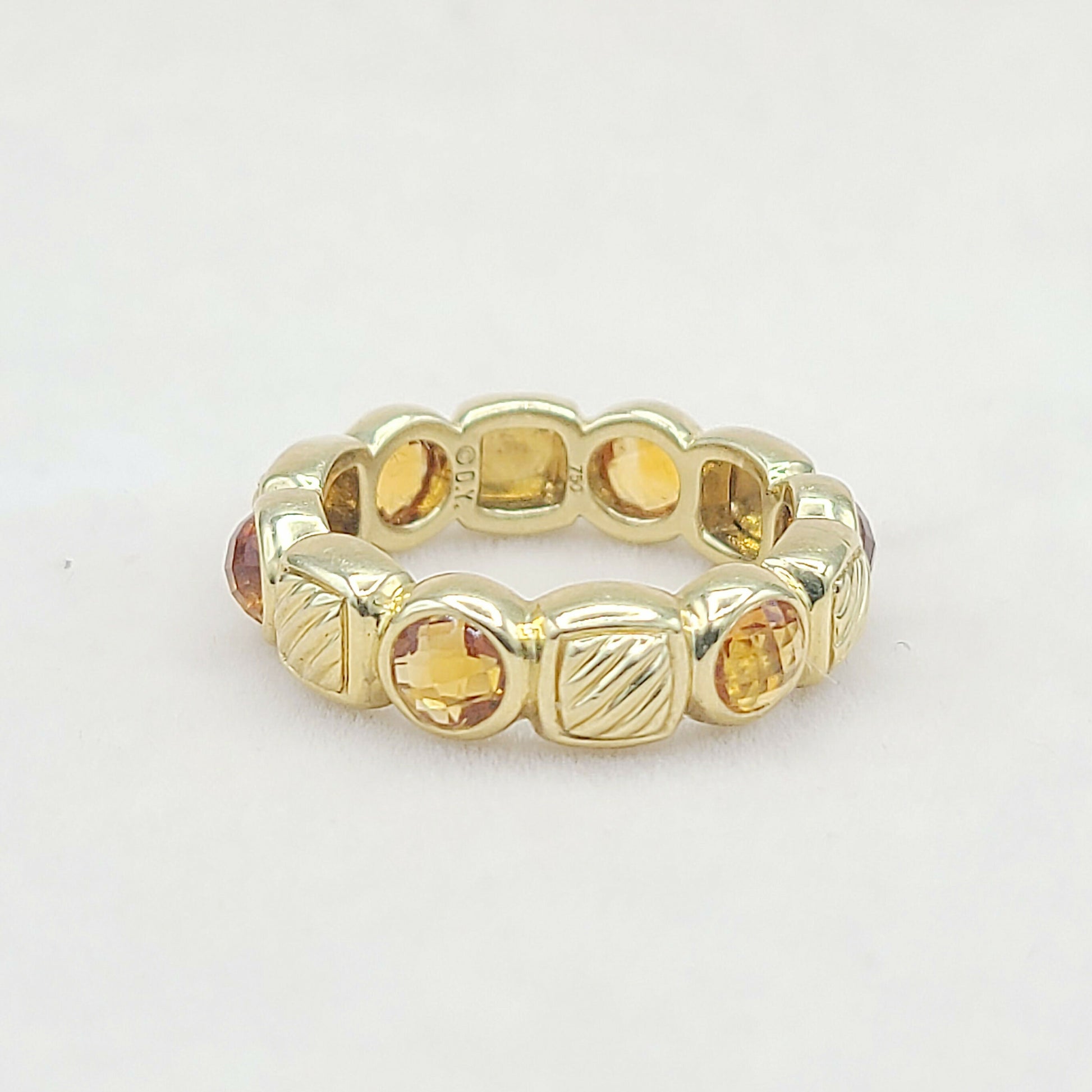    David Yurman Chiclet Band Ring – Citrine & 18k Gold