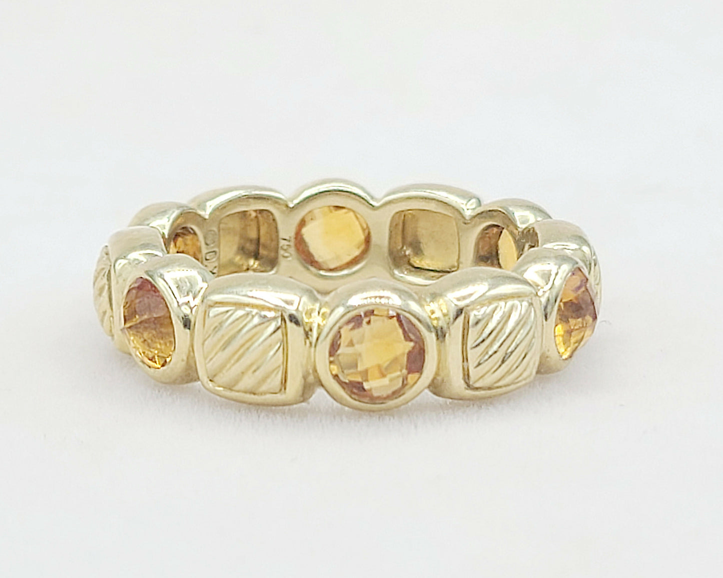    David Yurman Chiclet Band Ring – Citrine & 18k Gold