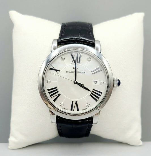    David Yurman Classic Quartz Stainless Steel & Diamond