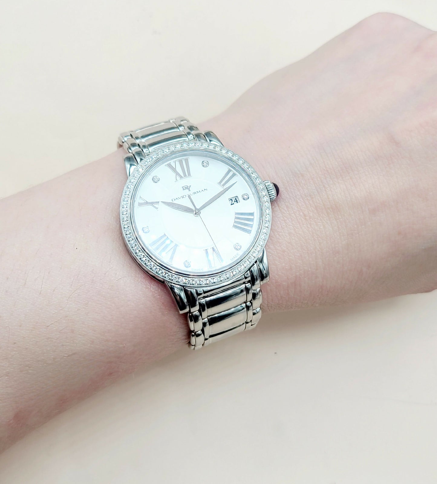    David Yurman Classic Quartz Watch 38mm Diamond Bezel