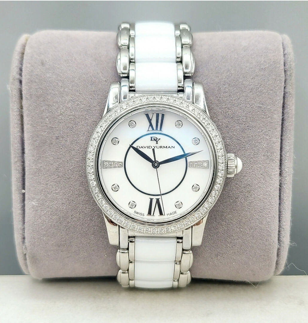    David Yurman Classic Quartz Watch – Ceramic & Diamond Bezel