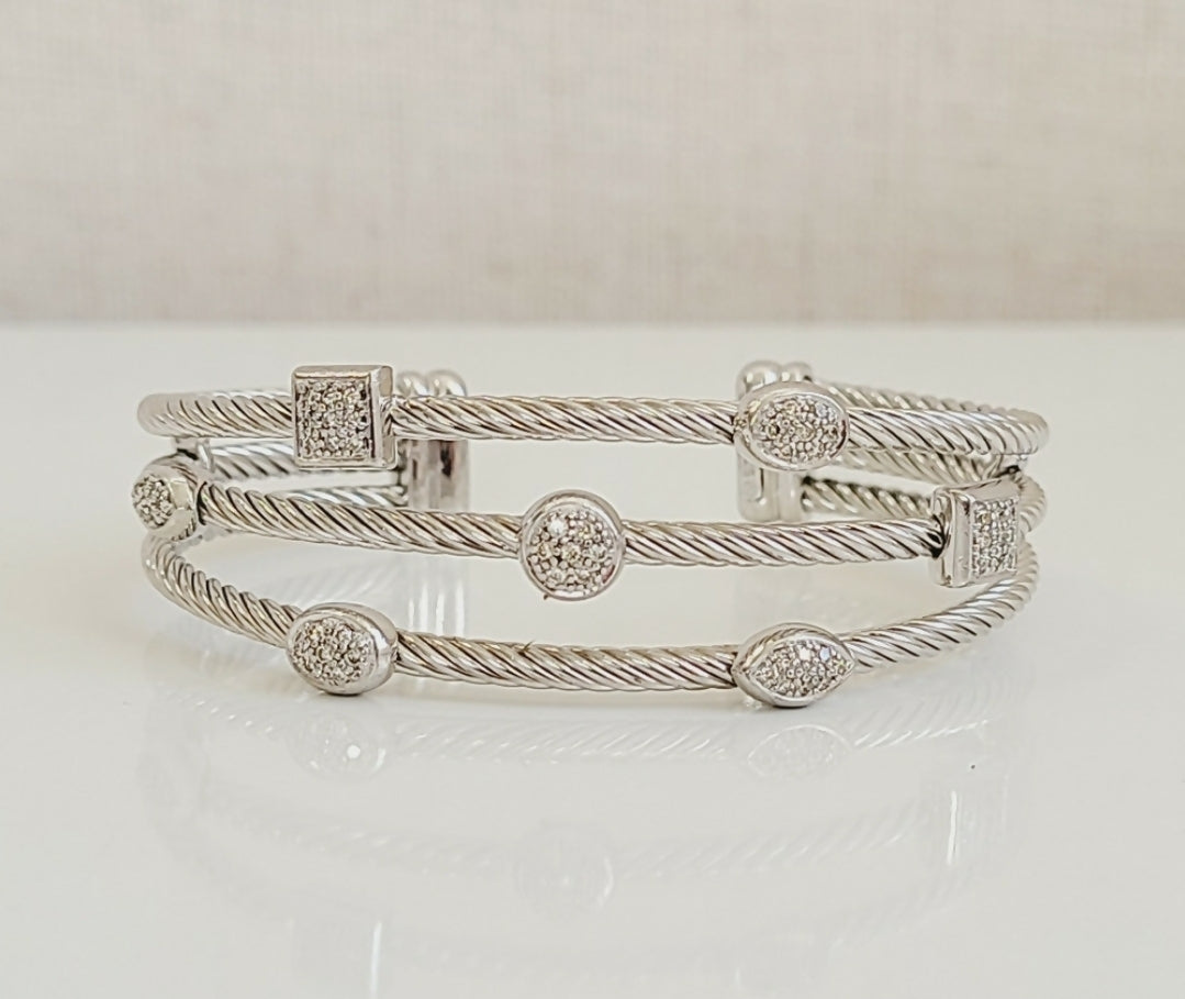    David Yurman Confetti Diamond Bracelet Three Row