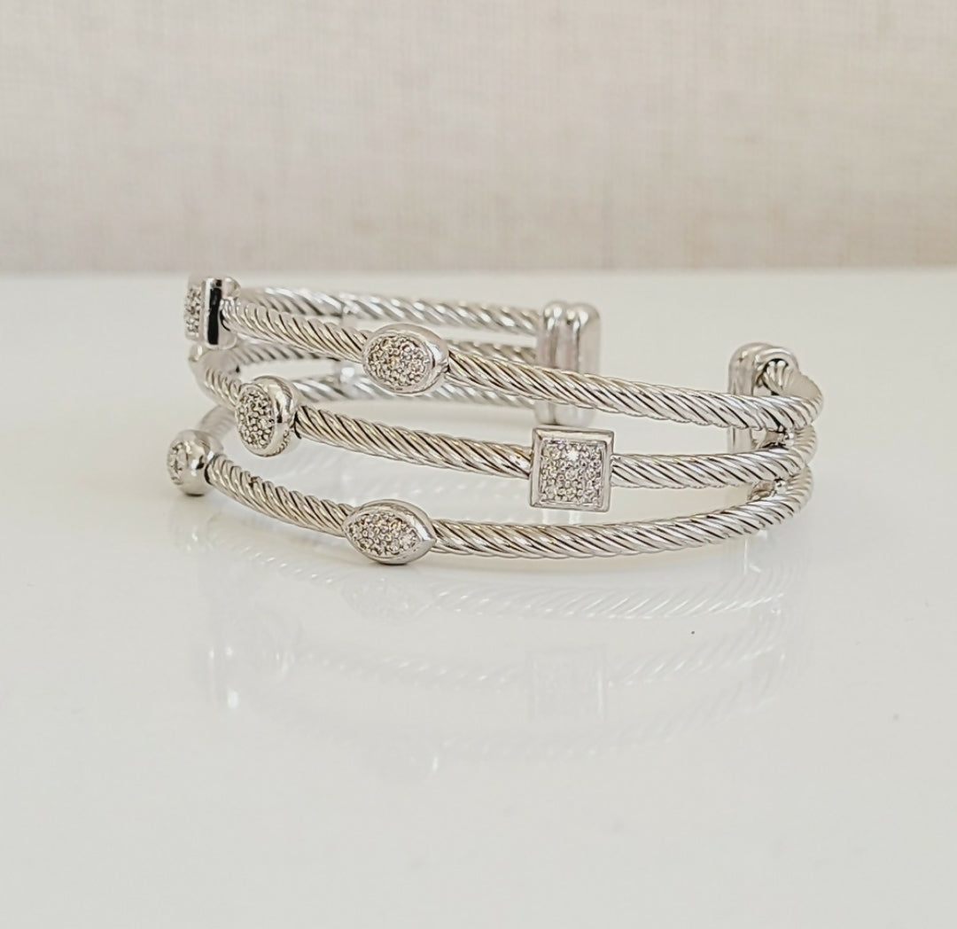    David Yurman Confetti Diamond Bracelet Three Row