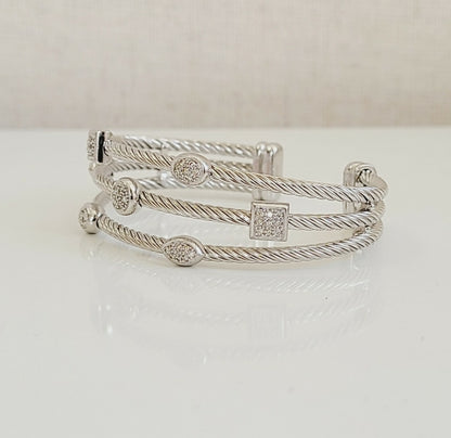    David Yurman Confetti Diamond Bracelet Three Row