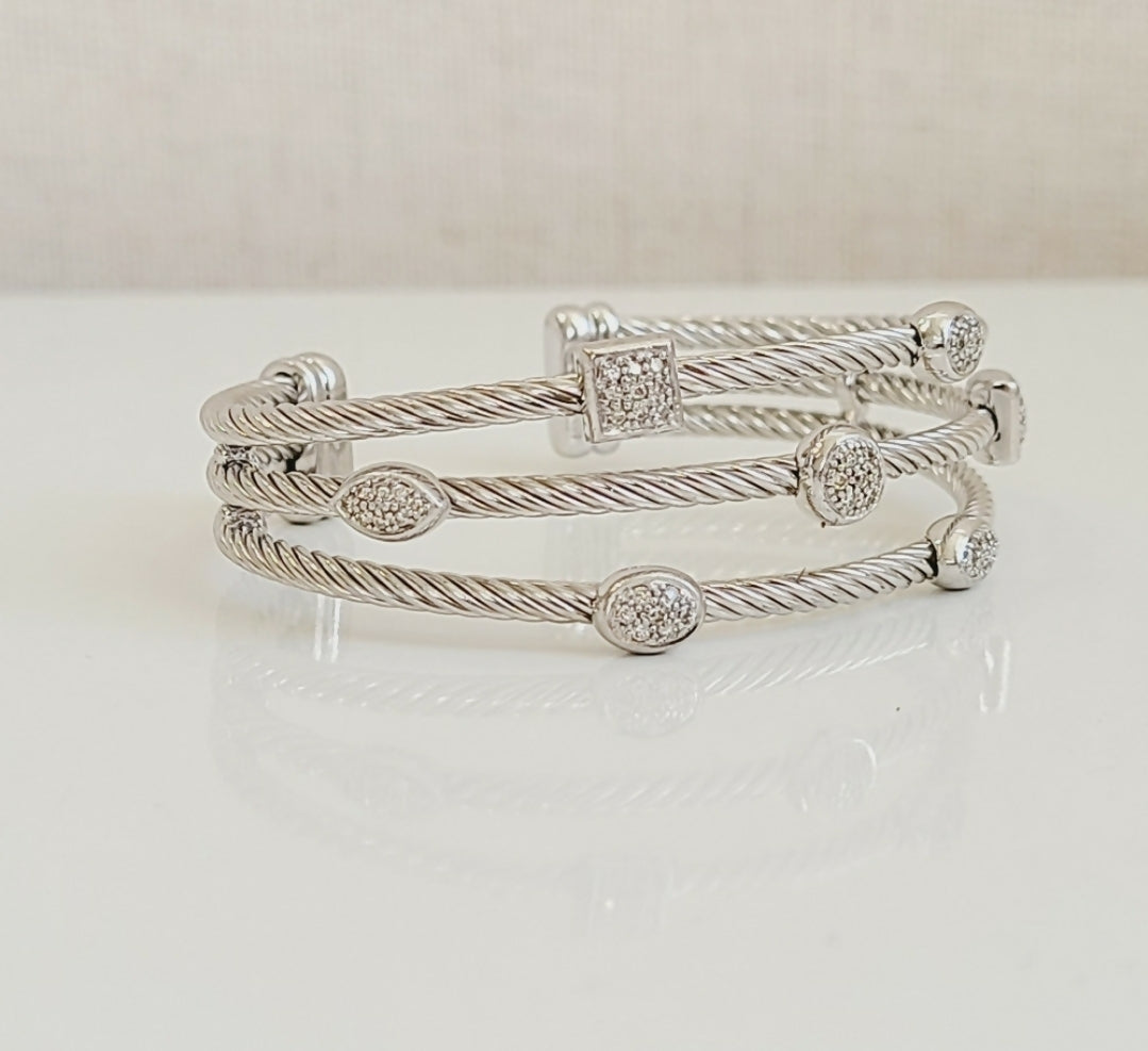    David Yurman Confetti Diamond Bracelet Three Row