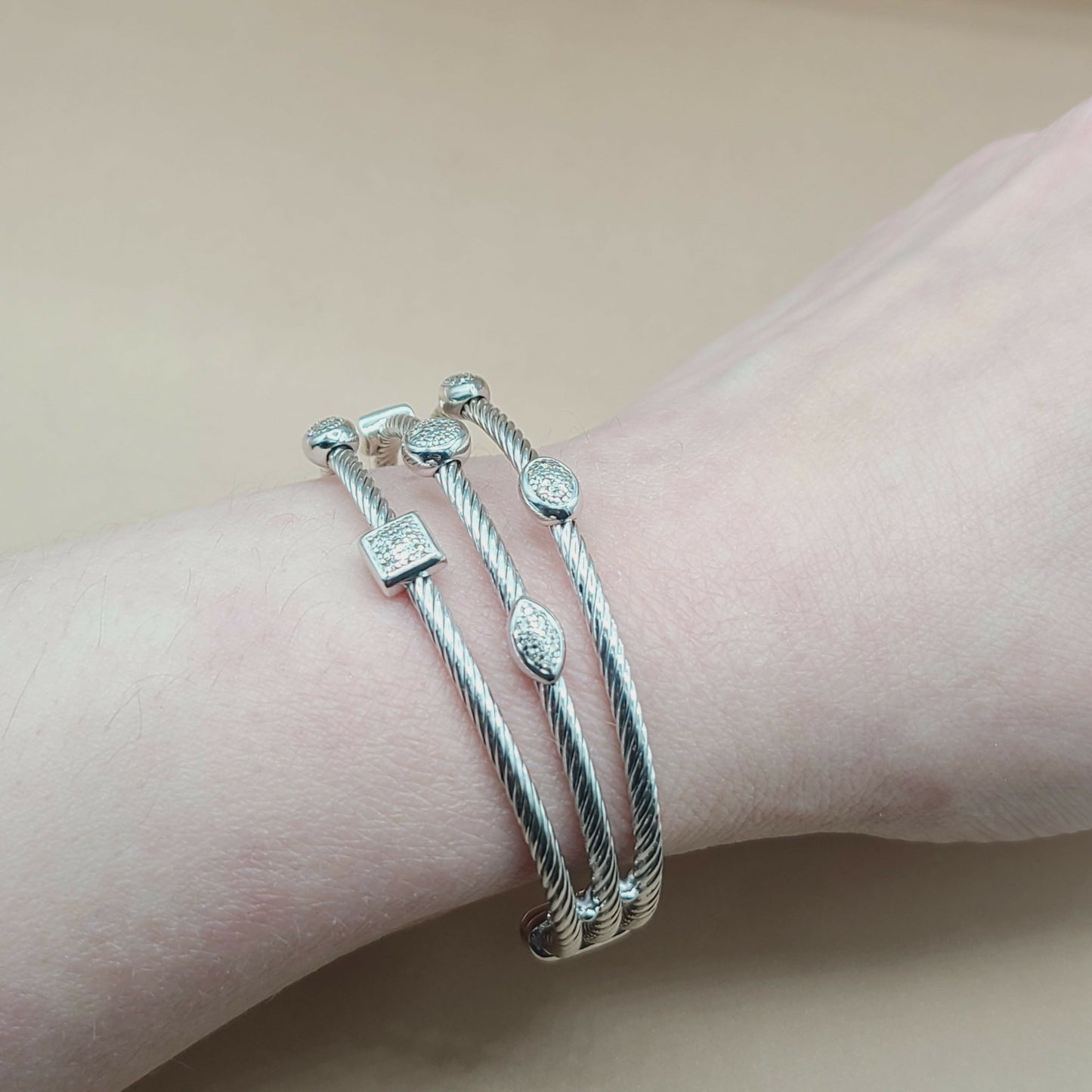    David Yurman Confetti Diamond Bracelet Three Row