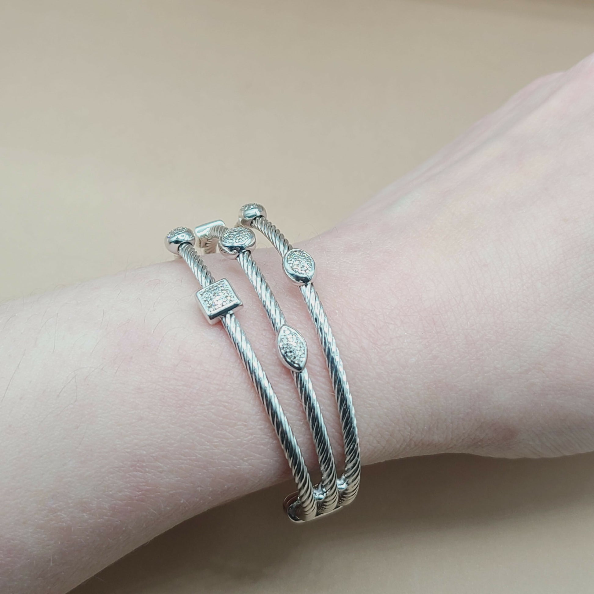    David Yurman Confetti Diamond Bracelet Three Row