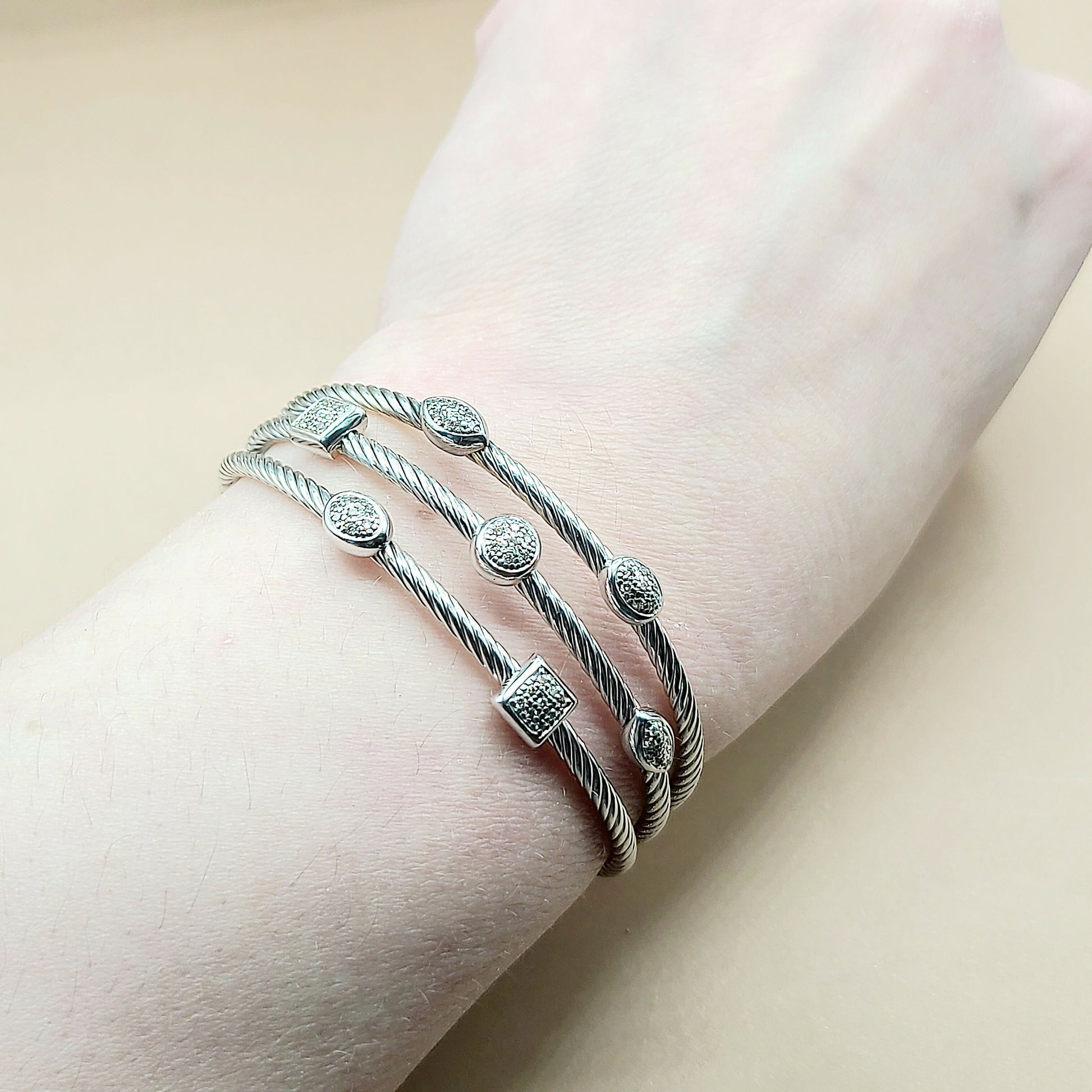    David Yurman Confetti Diamond Bracelet Three Row