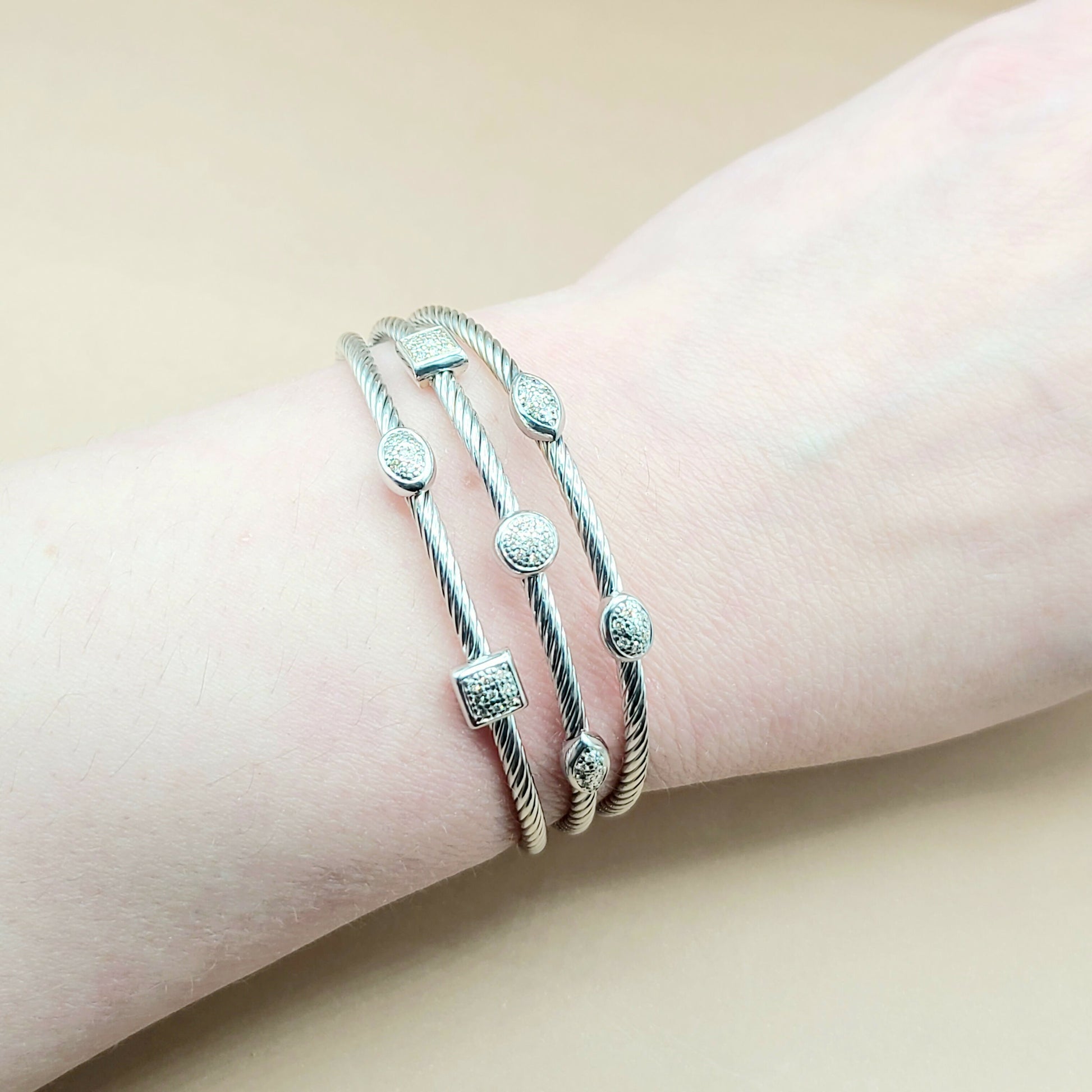    David Yurman Confetti Diamond Bracelet Three Row