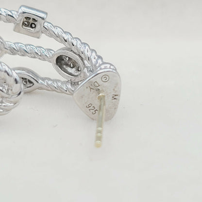   David Yurman Confetti Earrings Three Row with Diamonds