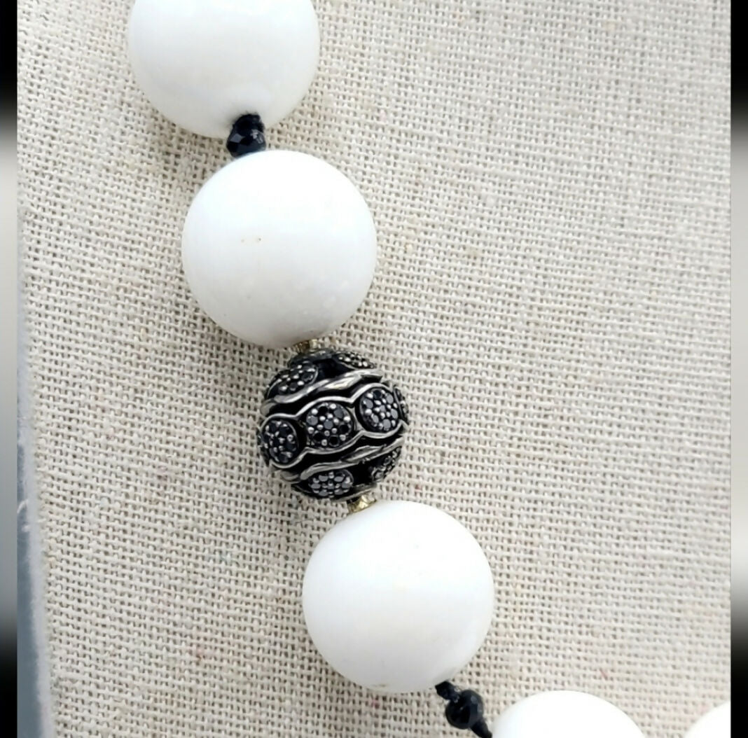    David Yurman Couture Necklace – White Agate & Black Diamonds