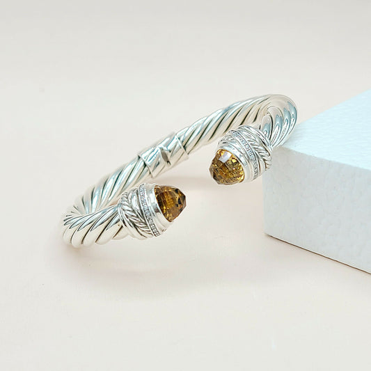    David Yurman Crossover Bracelet 8.5mm Citrine & Diamonds