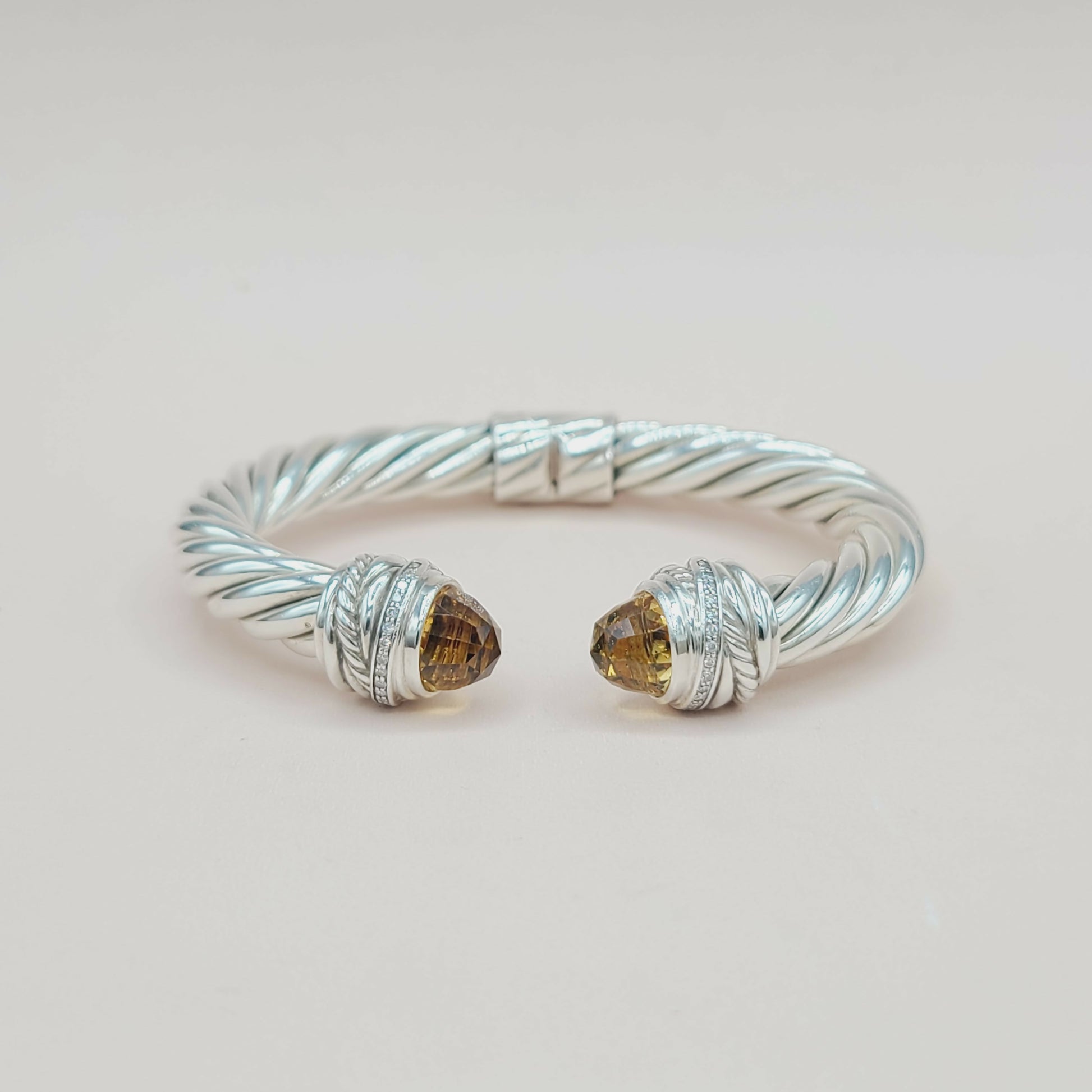    David Yurman Crossover Bracelet 8.5mm Citrine & Diamonds