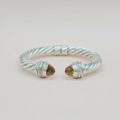    David Yurman Crossover Bracelet 8.5mm Citrine & Diamonds