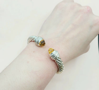    David Yurman Crossover Bracelet 8.5mm Citrine & Diamonds