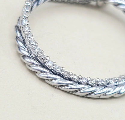    David Yurman Crossover Necklace Pave Diamond Circle