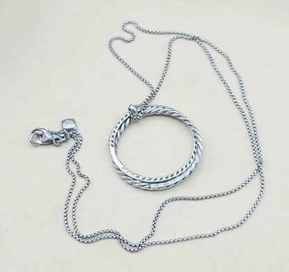    David Yurman Crossover Necklace Pave Diamond Circle