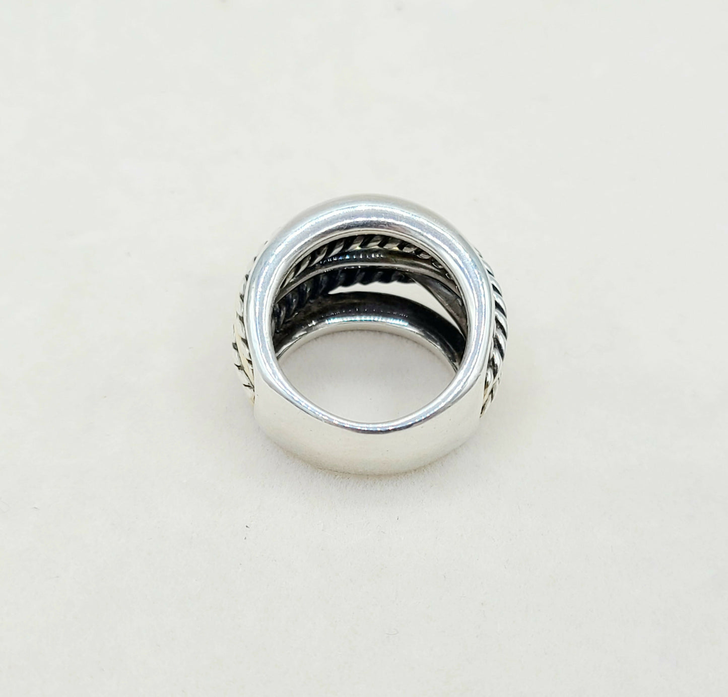    David Yurman Crossover Ring Wide with Gold