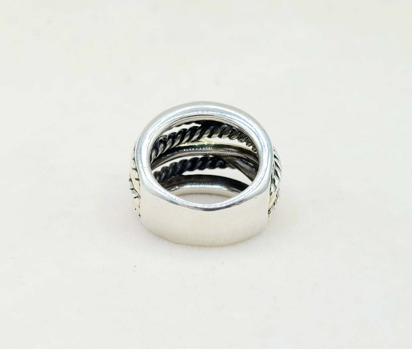    David Yurman Crossover Ring Wide with Gold