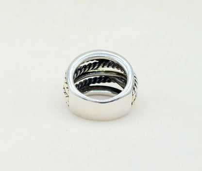    David Yurman Crossover Ring Wide with Gold