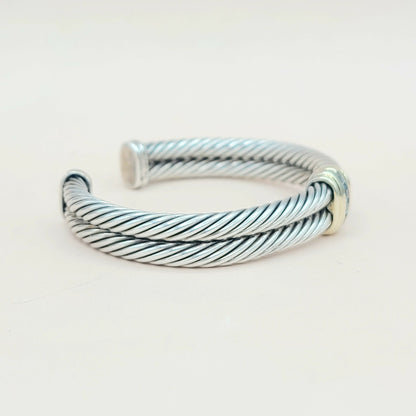    David Yurman Double Cable Renaissance Bracelet Blue Topaz