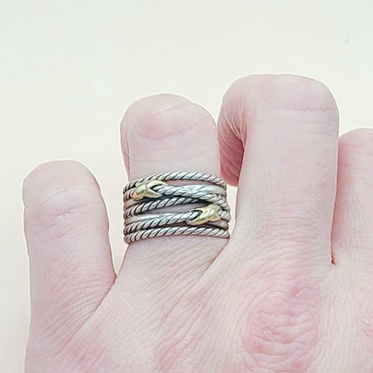    David Yurman Double X Crossover Ring 18K Gold