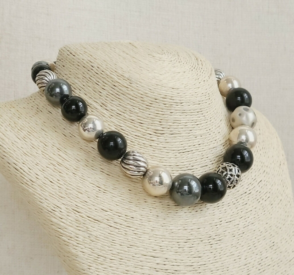    David Yurman Elements Bead Necklace – Black Onyx & Hematite