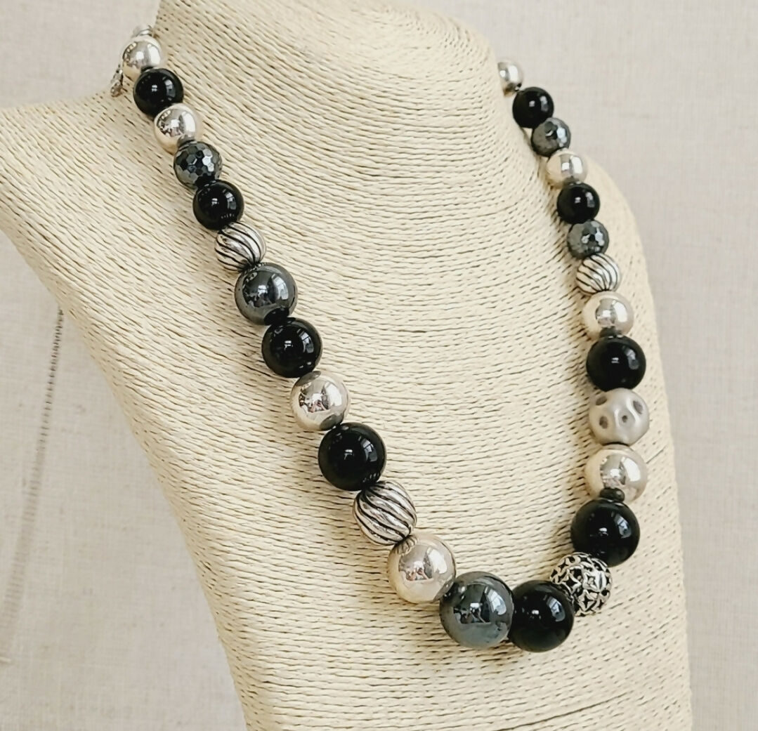    David Yurman Elements Bead Necklace – Black Onyx & Hematite