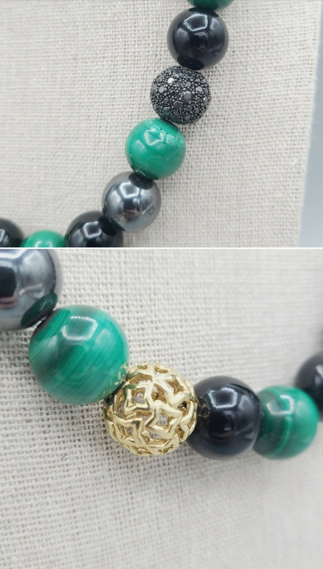    David Yurman Elements Bead Necklace – Gold & Diamonds