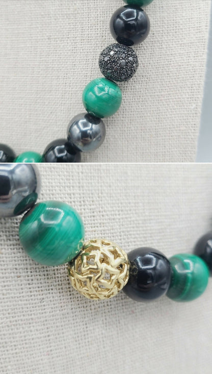    David Yurman Elements Bead Necklace – Gold & Diamonds
